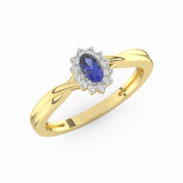 Золотое кольцо с разноцветными камнями SAPY