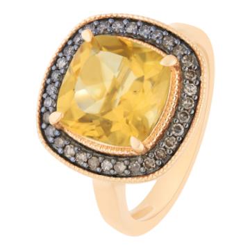Золотое кольцо с разноцветными камнями CTCHP