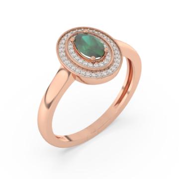 Золотое кольцо с разноцветными камнями EMP