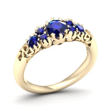 Золотое кольцо с разноцветными камнями SAPOPY