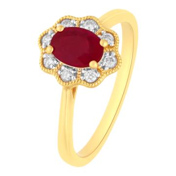 Золотое кольцо с разноцветными камнями EMY