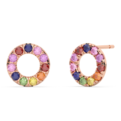 Kuldkõrvarõngad värviliste kividega MULP